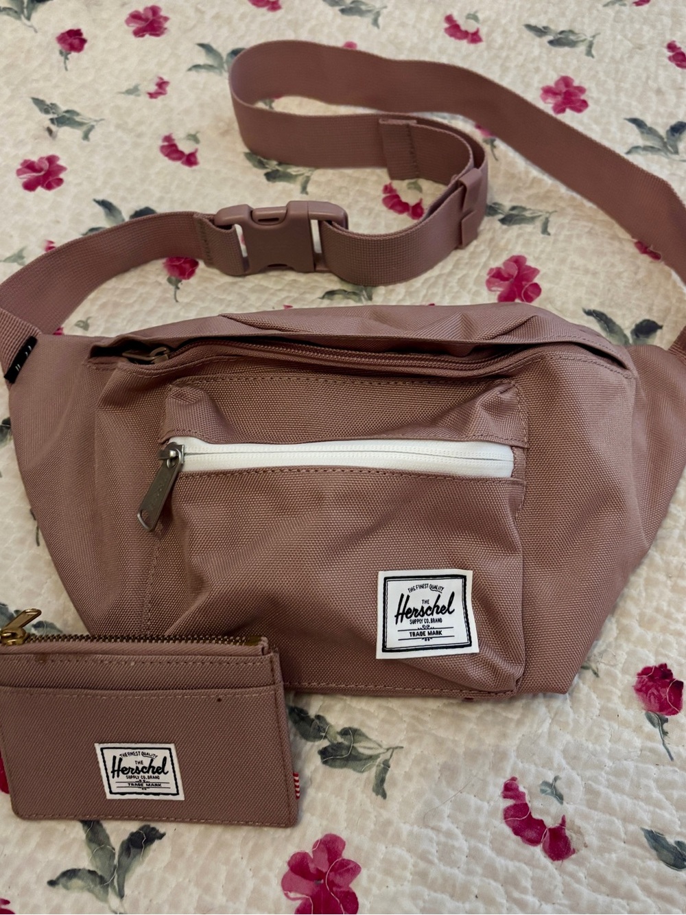 Herschel Supply Company Mini Waist Bag and Card Pouch in Dusty Mauve